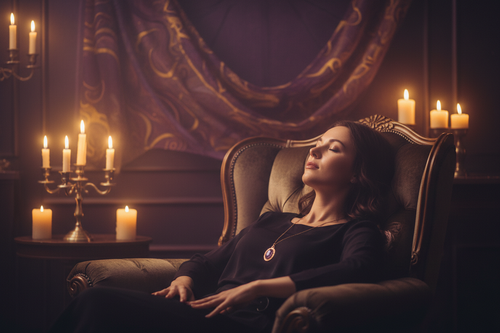 Person in deep relaxation during a hypnotherapy session